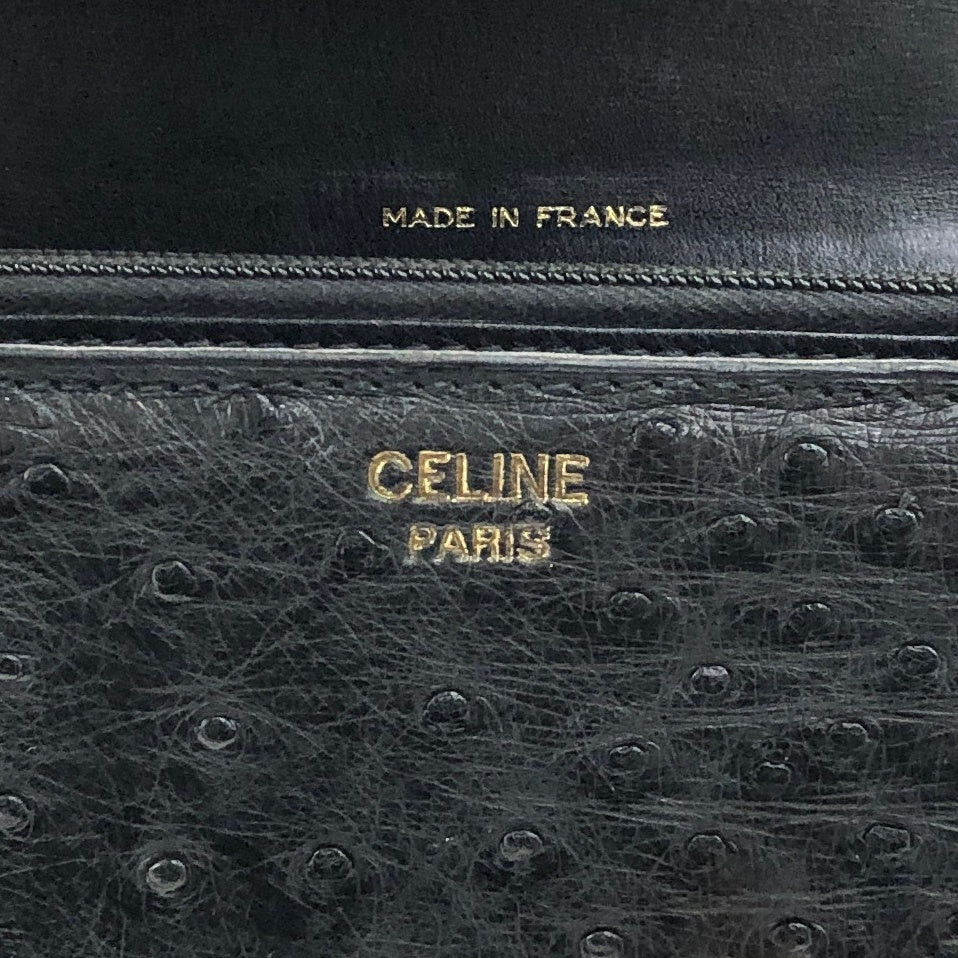 CELINE 馬車圖案肩背包 黑色 復古 d66xv8
