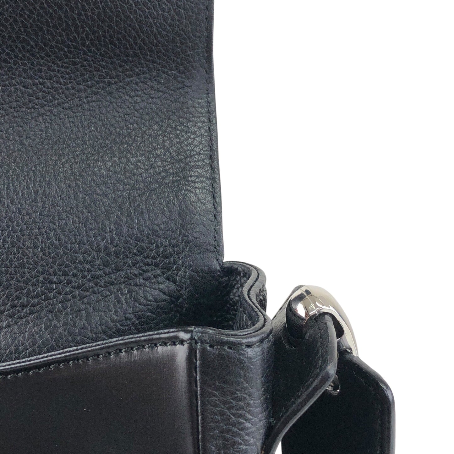 LOEWE Logo Embossed Shoulder bag Black Vintage ni55eb