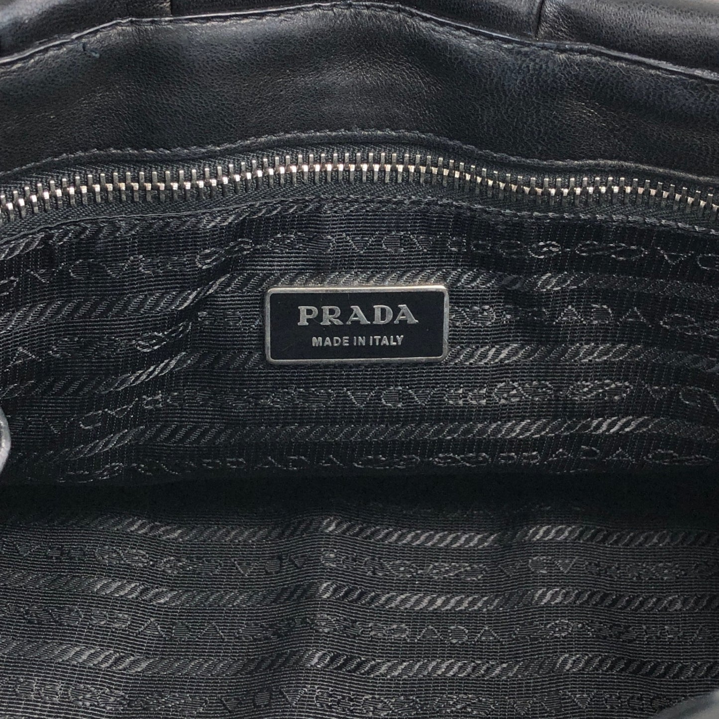 PRADA Front Buckle Handbag Black Vintage 5dmfc4