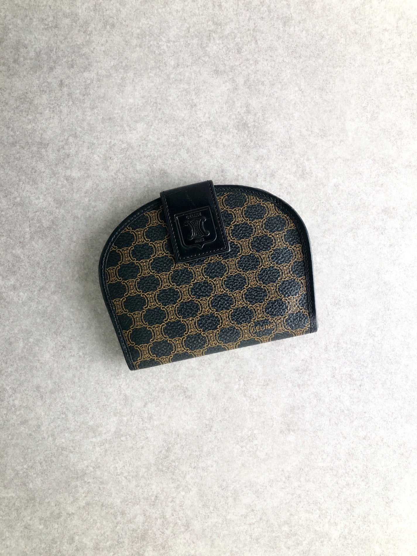 CELINE Macadam Folded Wallet Black Vintage hdn5d2