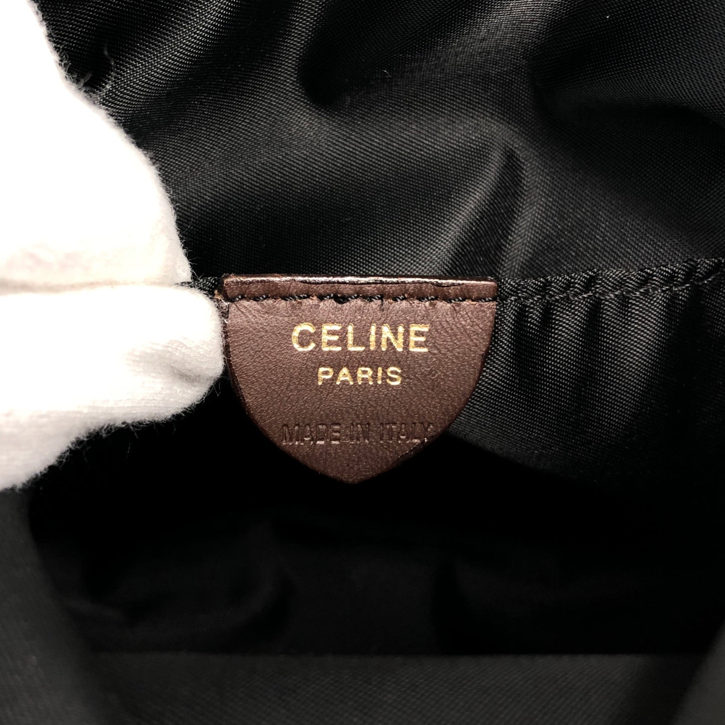 CELINE Circle Logo Backpack Khaki Vintage yubkrm
