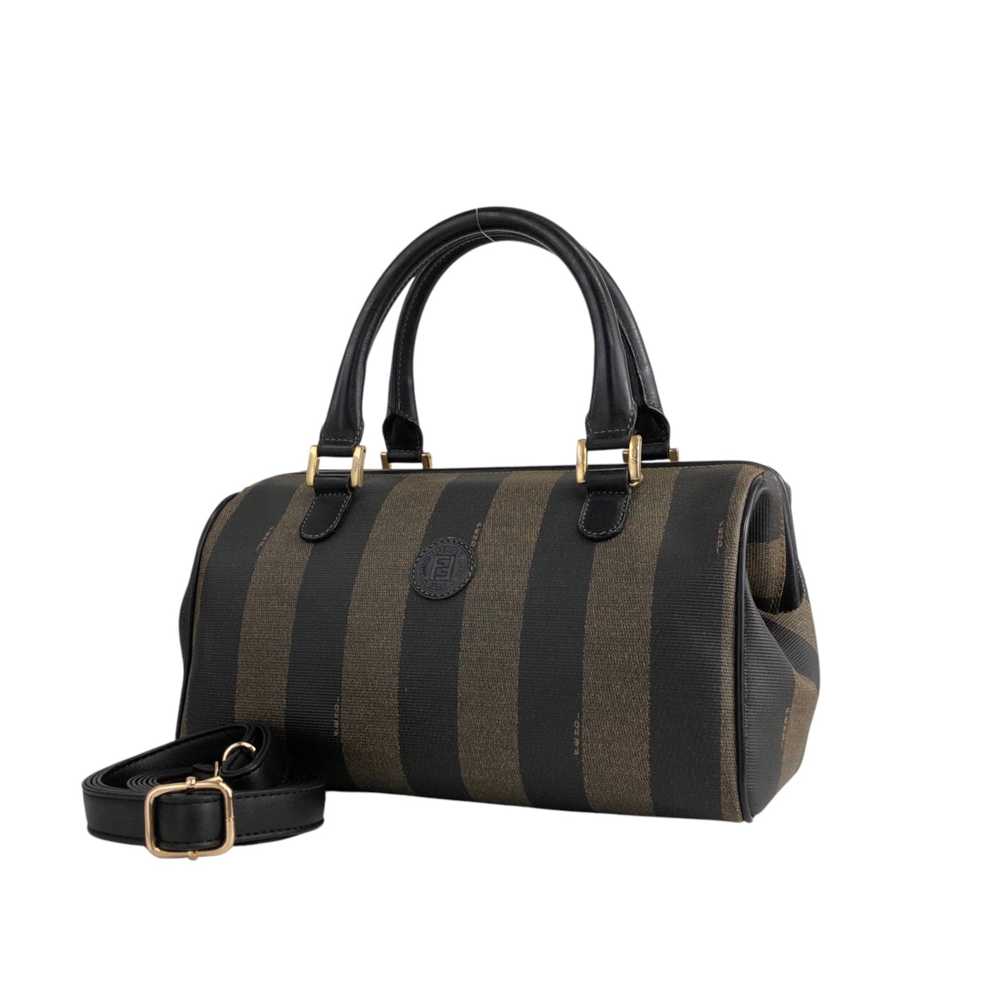 FENDI Pecan Two-way Small Boston bag Shoulder bag Black Vintage euc5vh