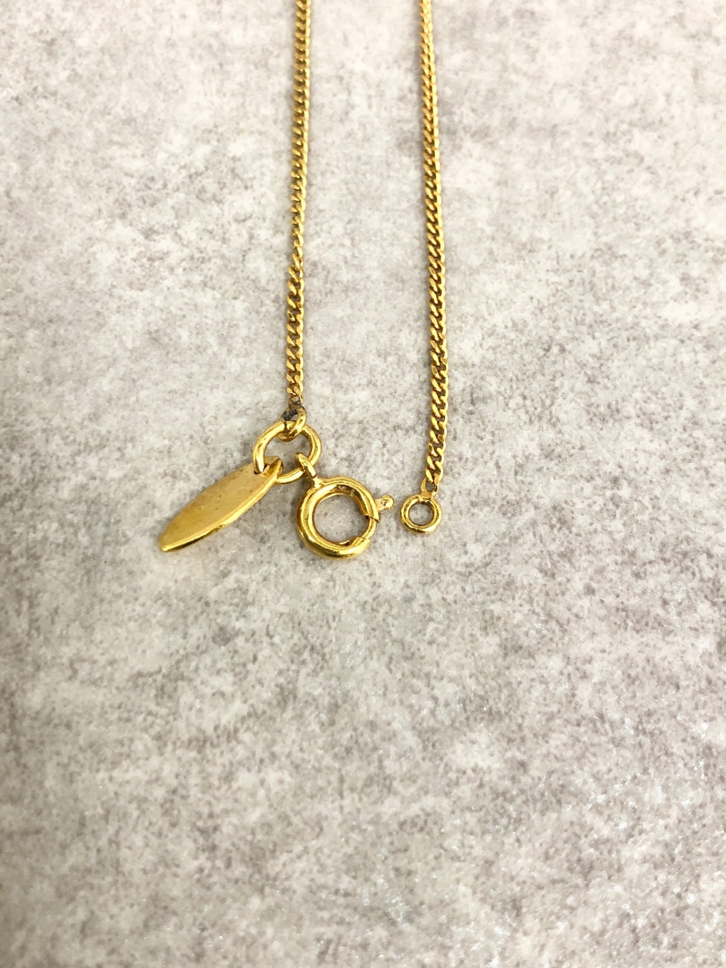 CHANEL Coco Mark Stone Necklace Gold Vintage zy3zit