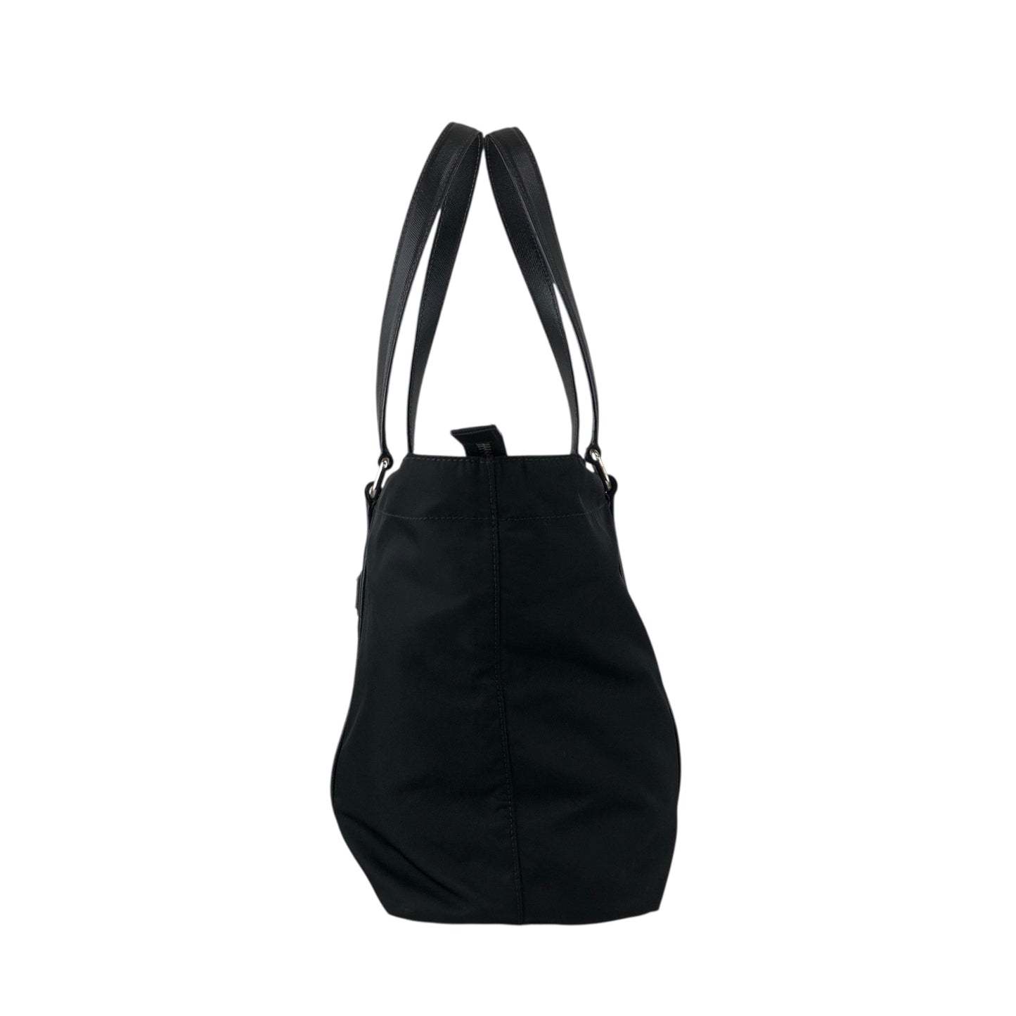 PRADA Tessuto Triangle Logo Front Pocket Totebag Black Vintage f42pyf