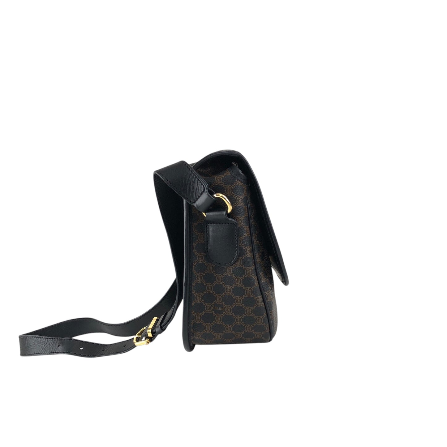 CELINE Macadam Starball Flap Shoulder bag Black Vintage a8awaa