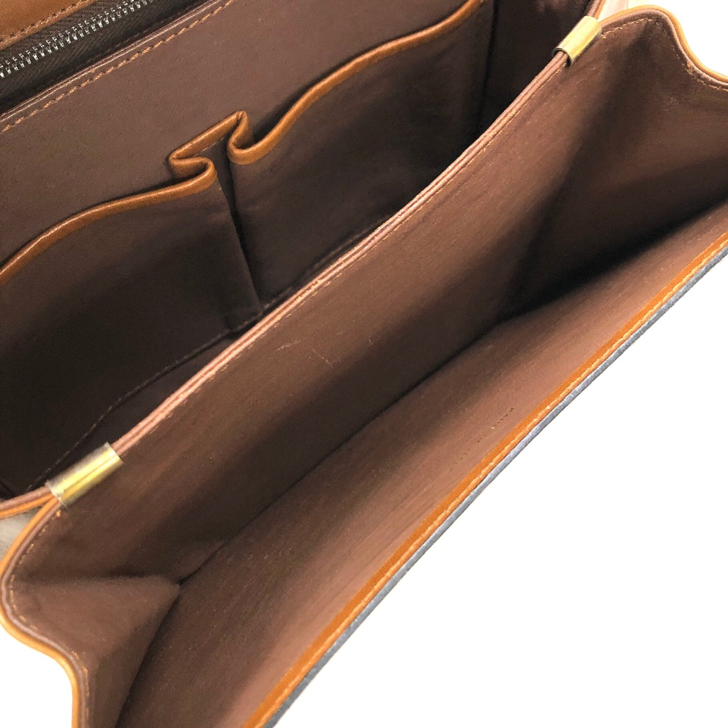 CELINE Emblem Motif Shoulder bag Camel Vintage 4zs7bs