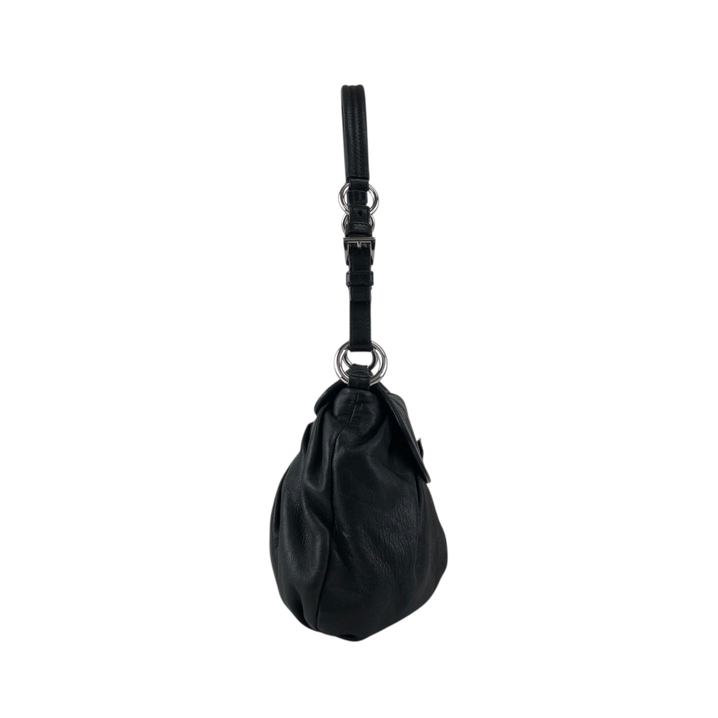 PRADA Logo Front Buckle Shoulder bag Black Vintage 4b8iuy