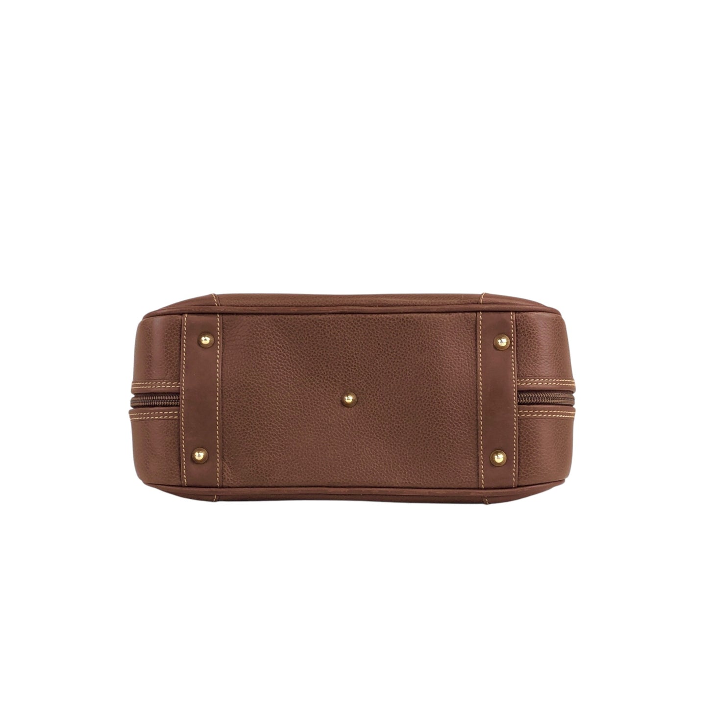 GUCCI Logo Embossed Handbag Boston bag Brown Vintage 7vibey