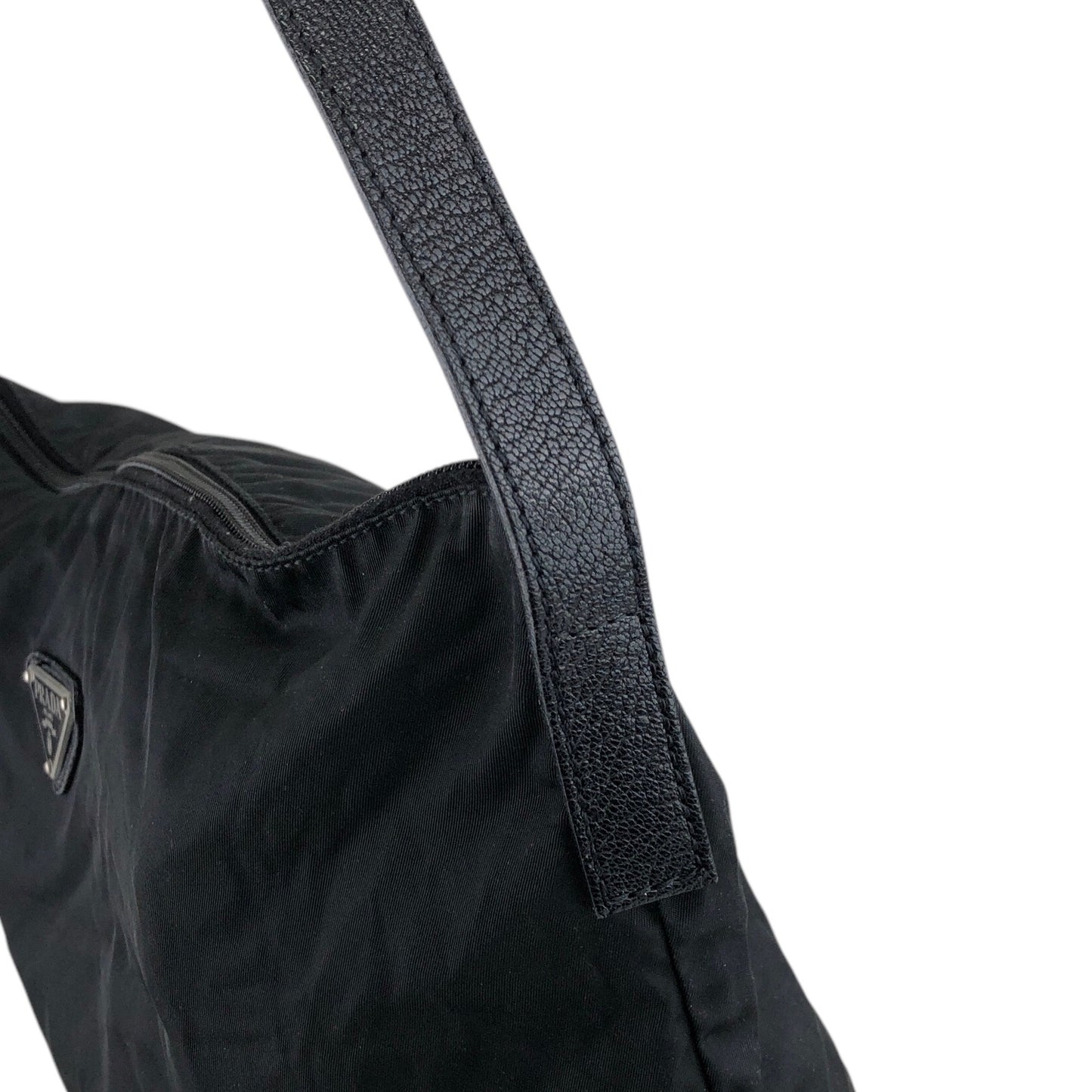 PRADA Triangle Logo Shoulder bag Black Vintage s733w2