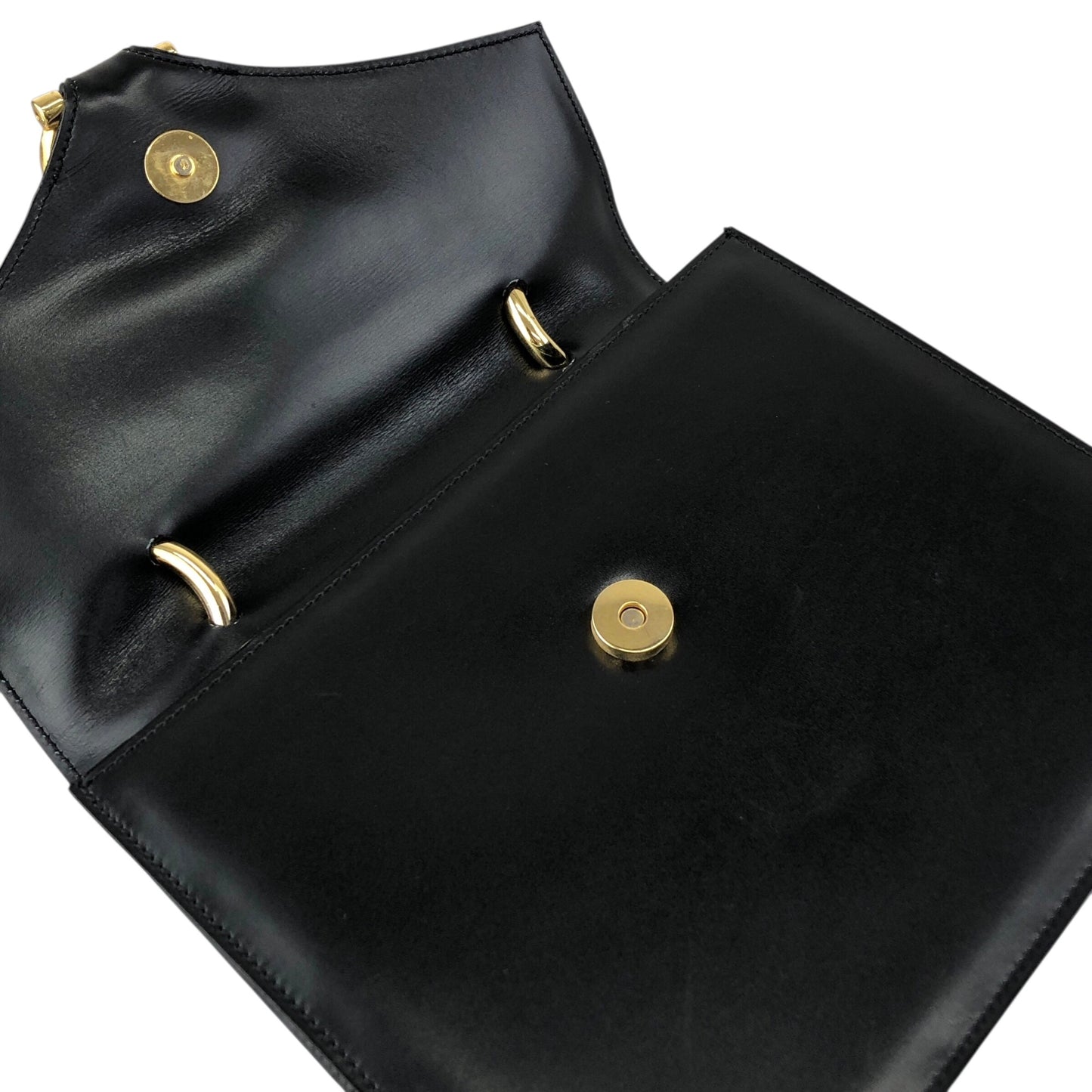 CELINE Horse Bit Top Handle Handbag Black Vintage b2e5yr