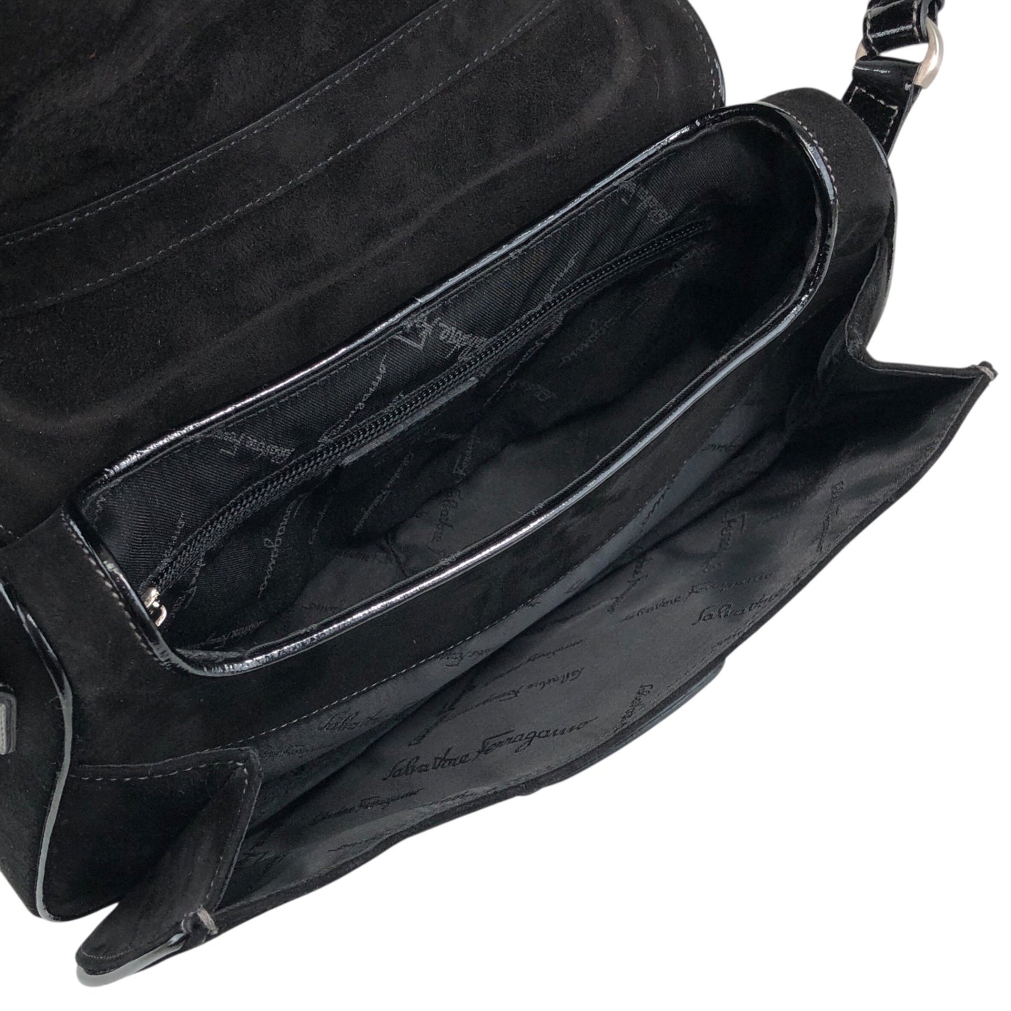 Salvatore Ferragamo Gancini Shoulder bag Black Vintage p6iss8