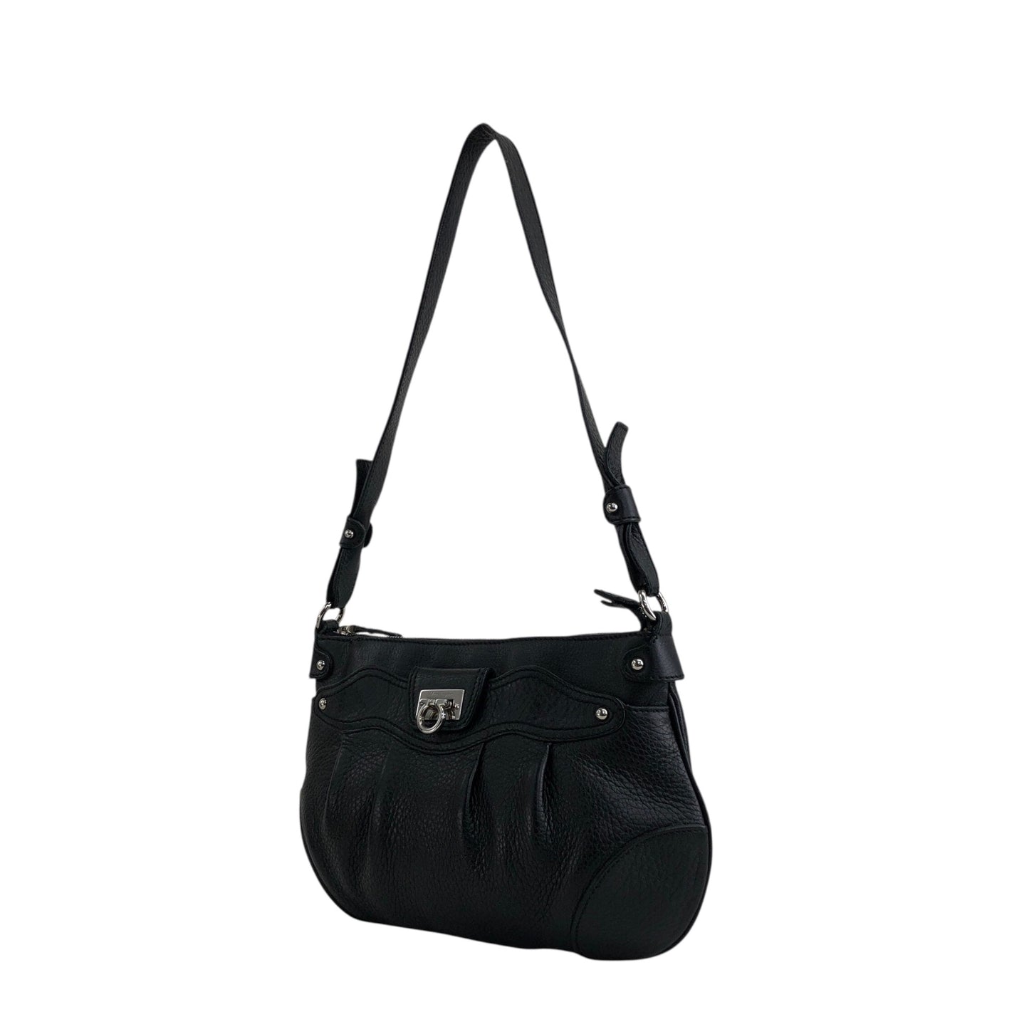 Salvatore Ferragamo Gancini Shoulder bag Black Vintage 7d7bxa