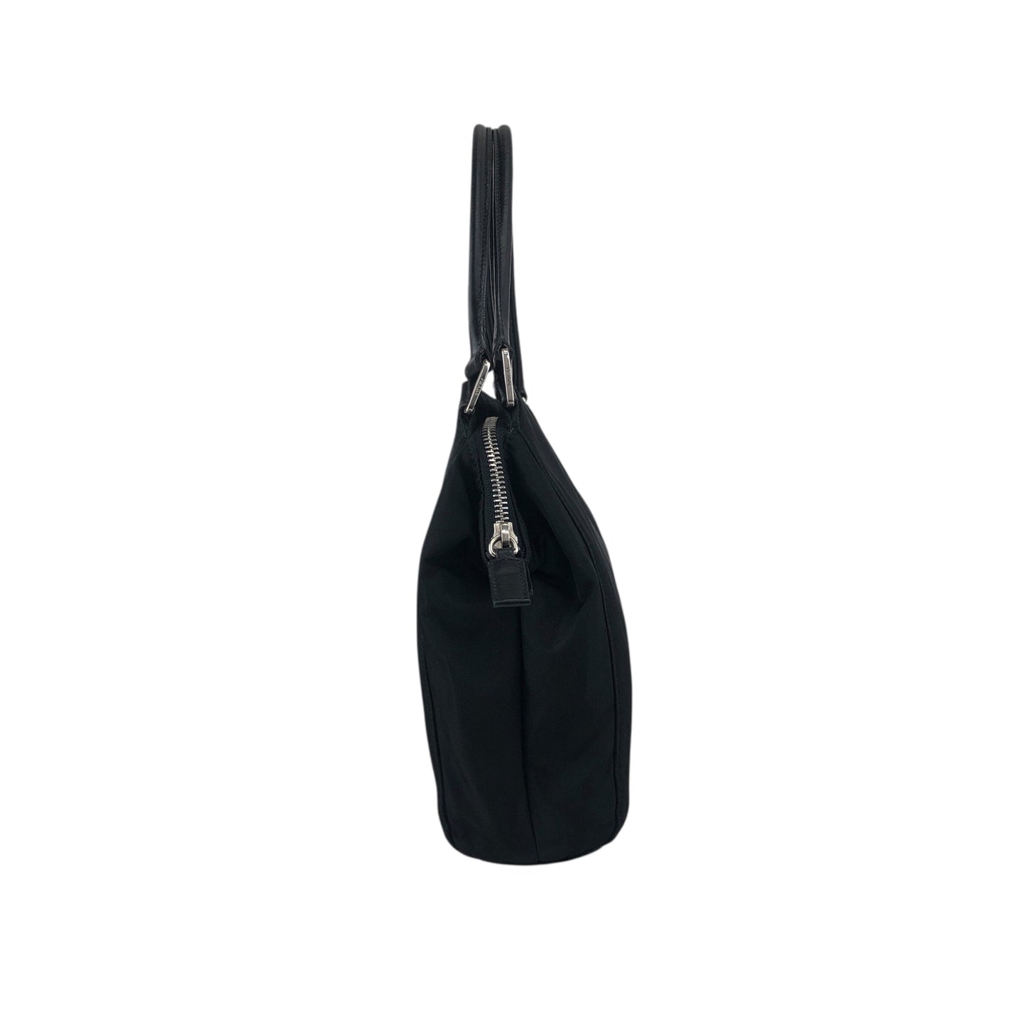 PRADA Tessuto Triangle Logo Handbag Black Vintage zzietj
