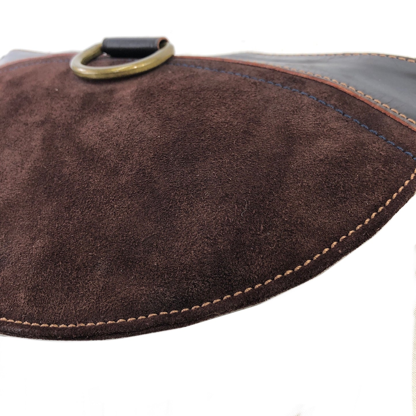 LOEWE Anagram Suede Leather Pouch Brown Vintage xww4yf