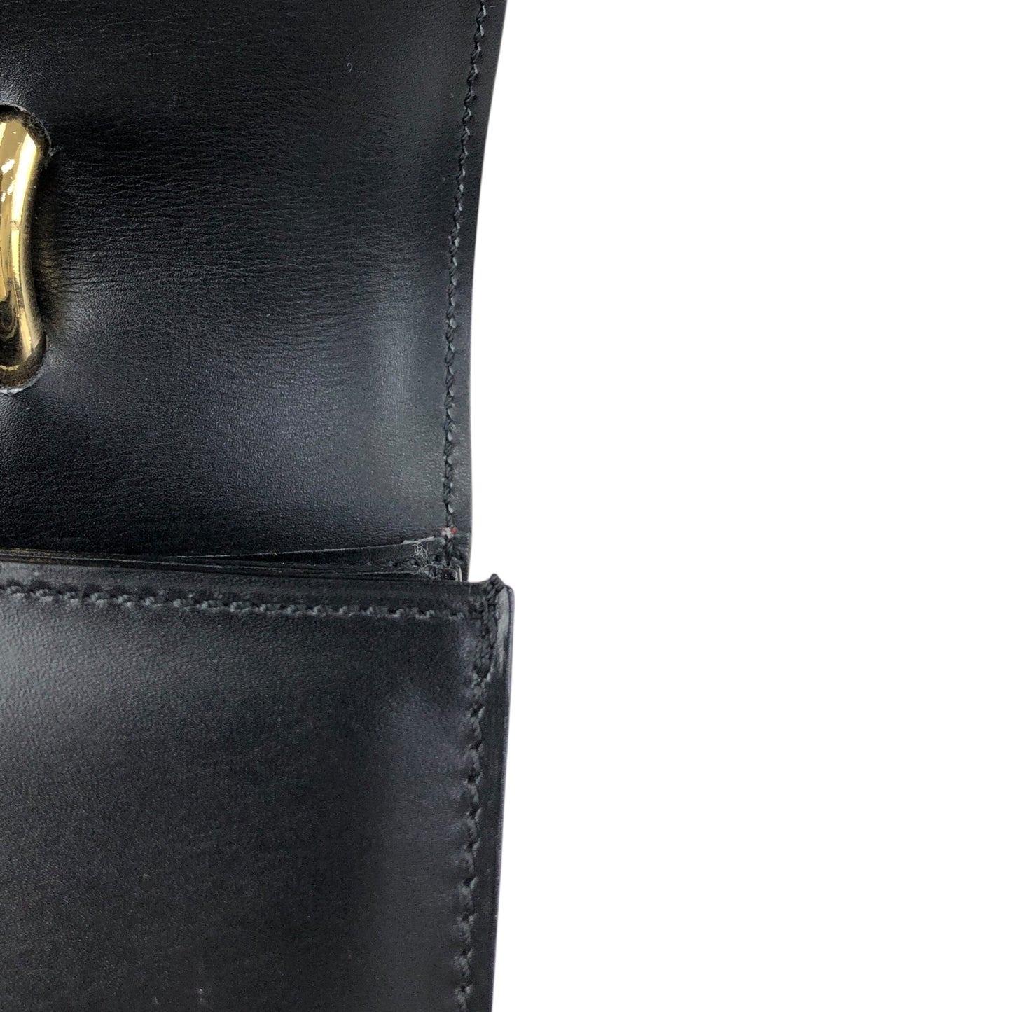 CELINE Horse Bit Top Handle Handbag Black Vintage b2e5yr