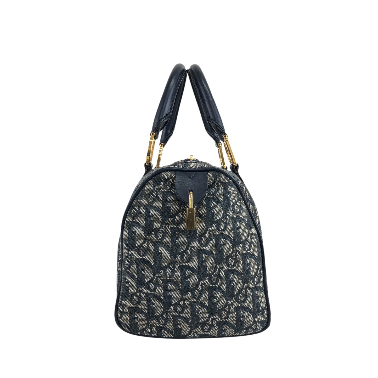 Christian Dior Trotter Handbag Boston bag Navy Vintage 8enpr3