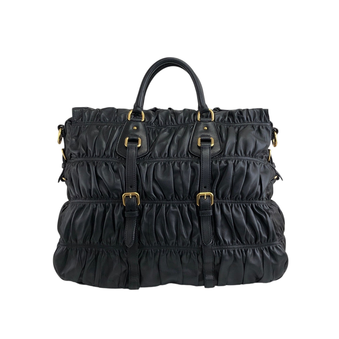 PRADA Logo Two-way Handbag Shoulder bag Black Vintage u8sukf