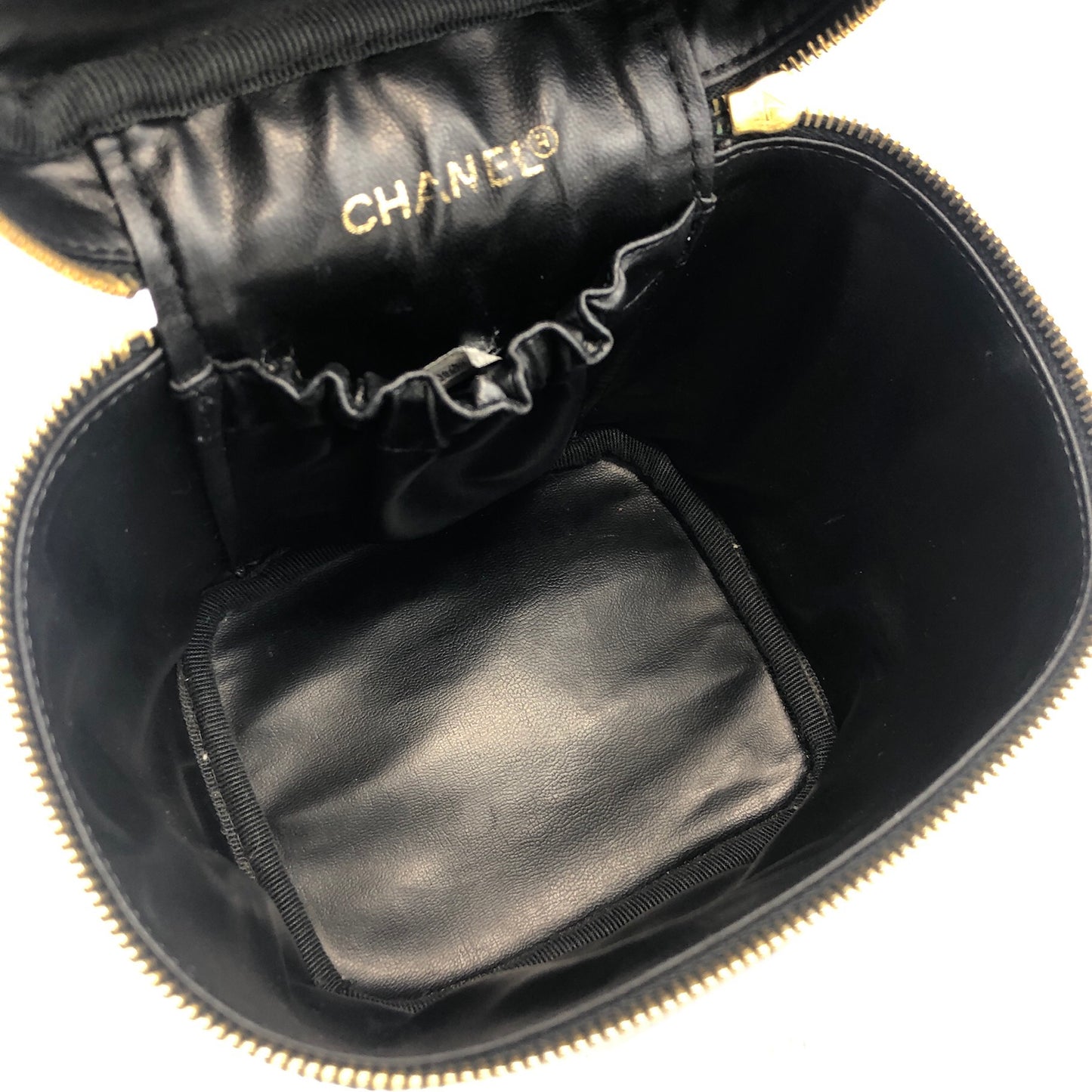 CHANEL Bicolore Lambskin Small Handbag Vanity bag Vintage v3uefp
