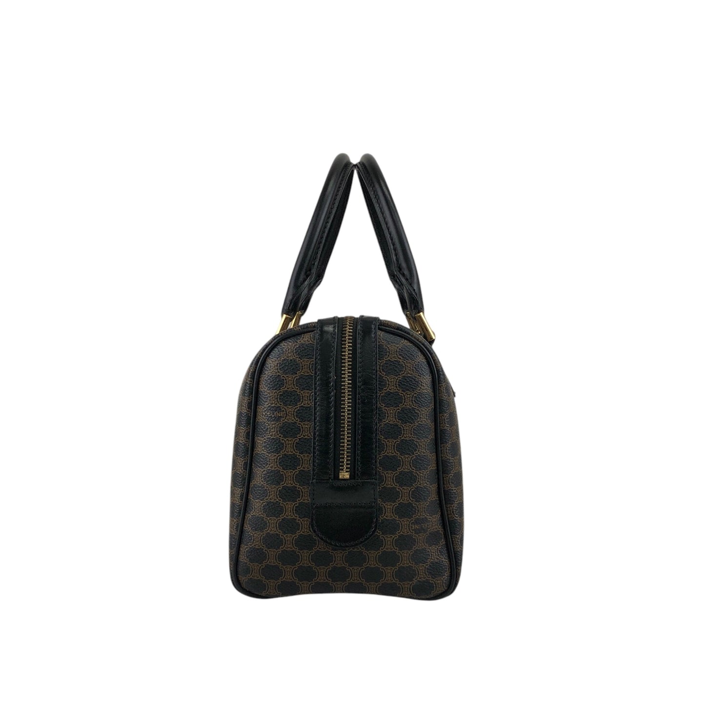 CELINE Macadam Blason Two-way Small Boston bag Shoulder bag Black Vintage wuxab4