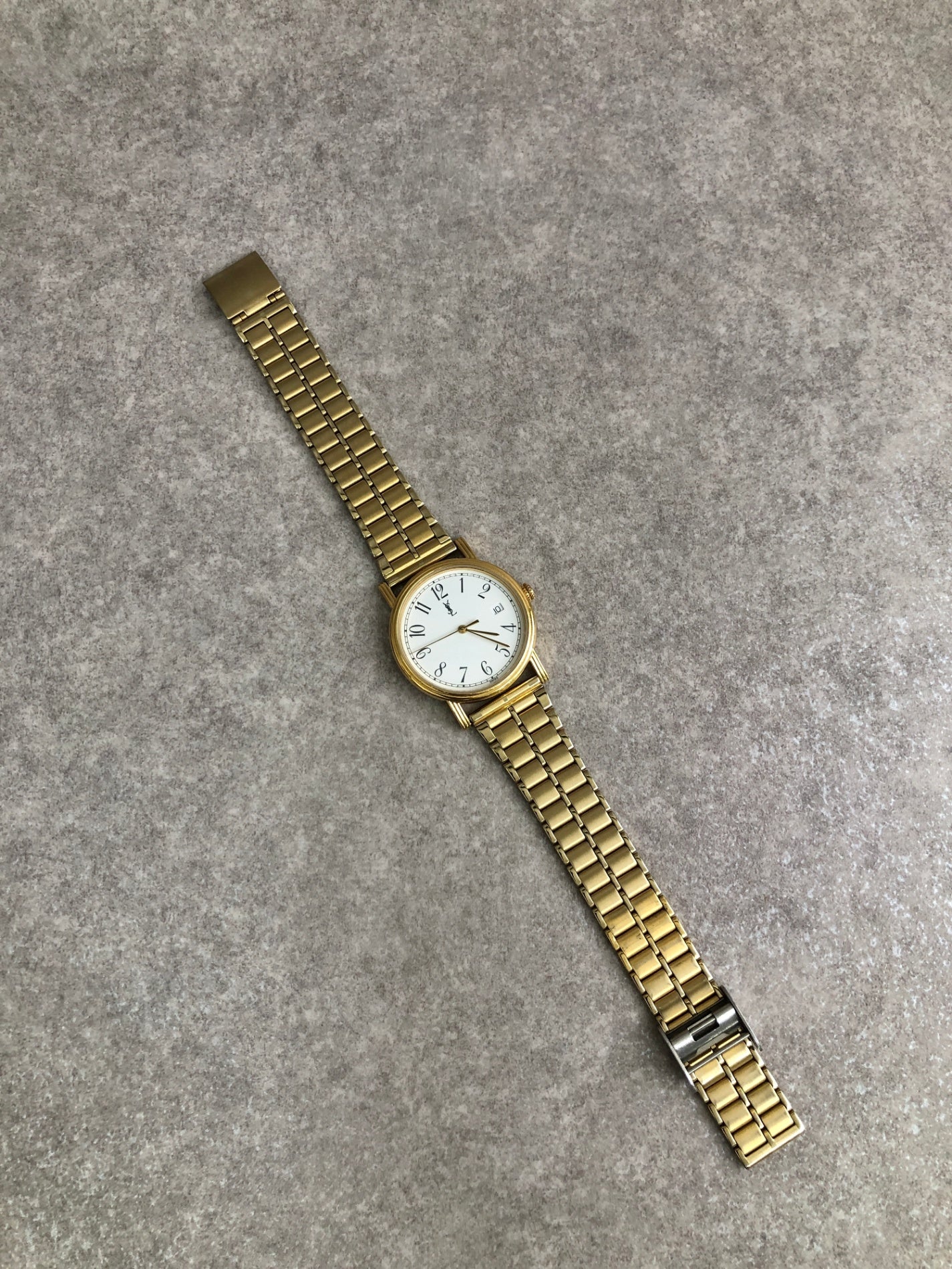Yves Saint Laurent YSL Logo Watch Gold Vintage fs4ma2