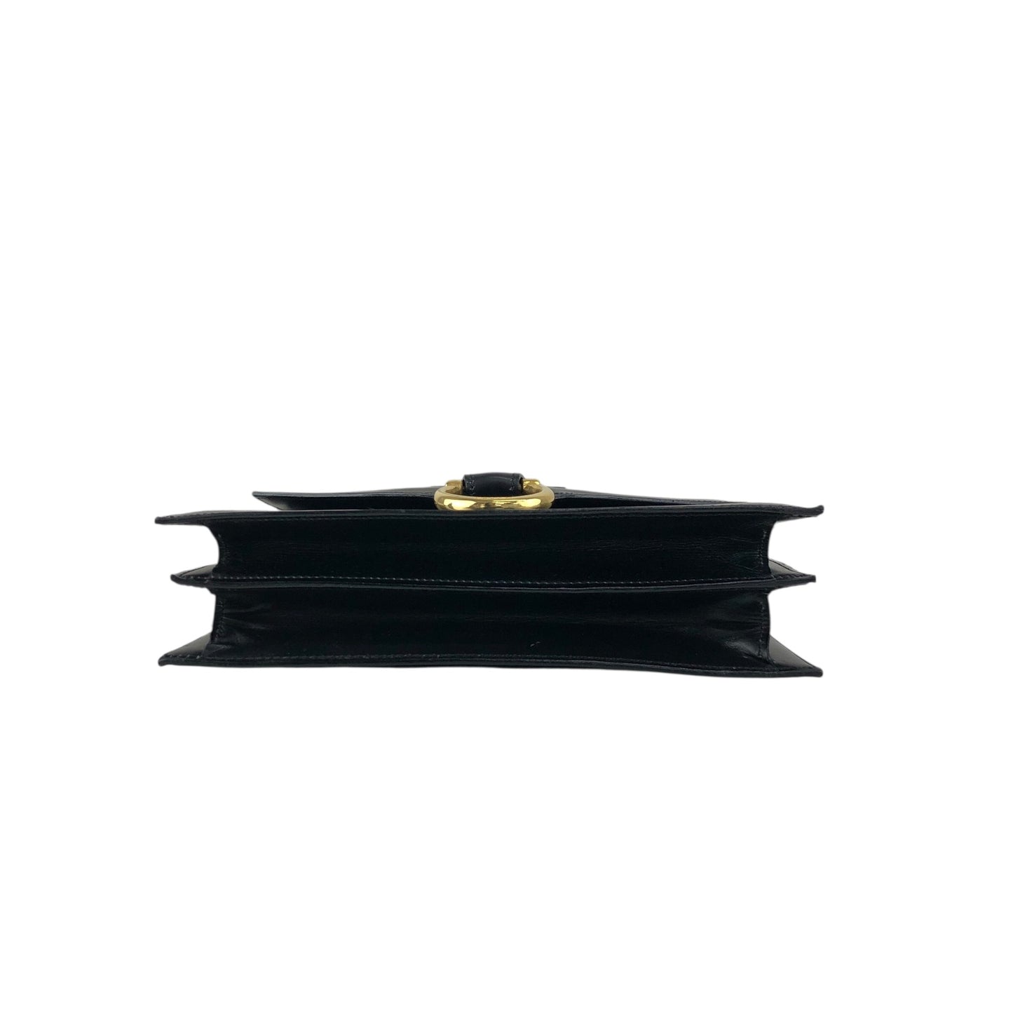 CELINE Horse Bit Top Handle Handbag Black Vintage b2e5yr