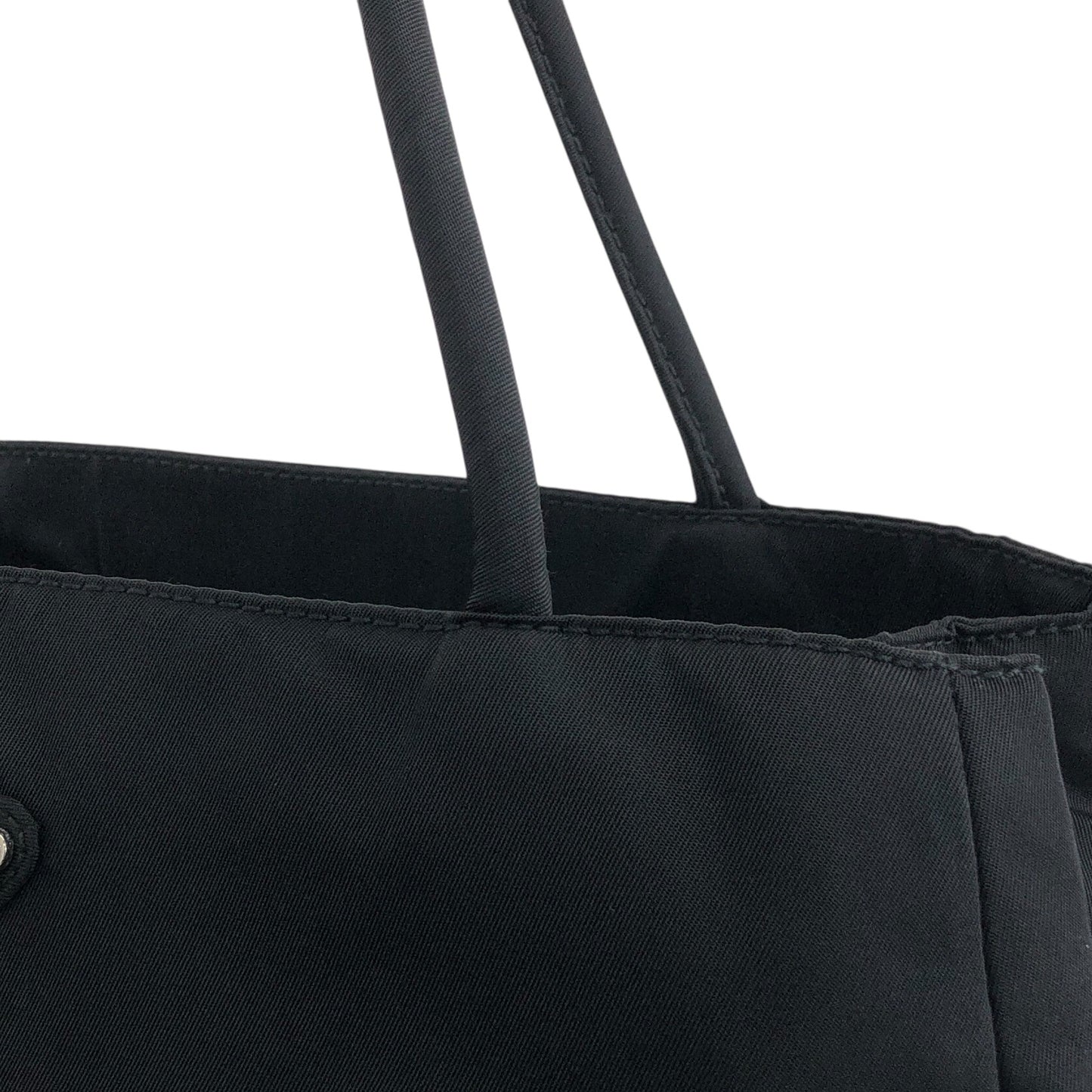 PRADA Tessuto Triangle Logo Side Pocket Totebag Black Vintage iwt8yv