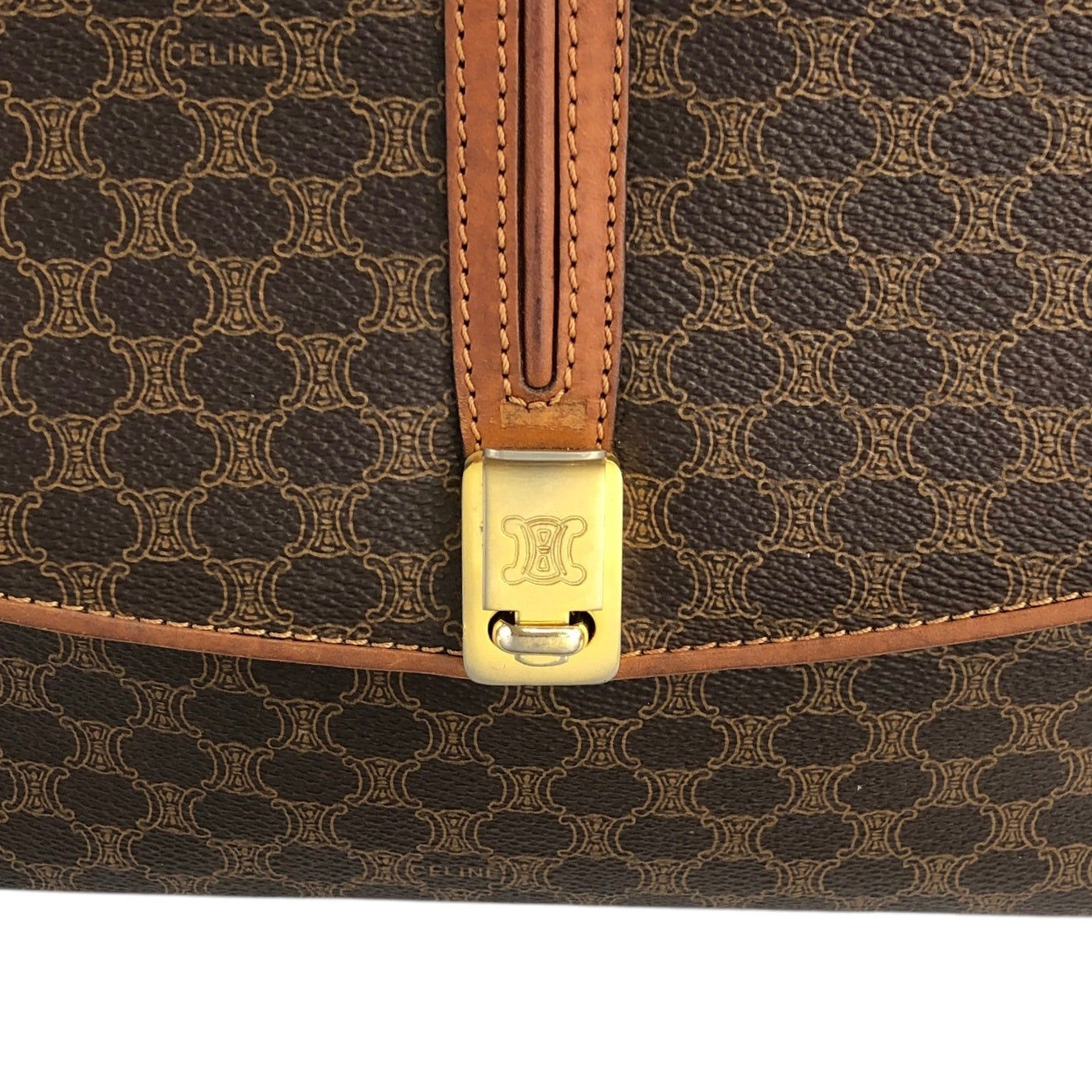 CELINE Macadam Blason Shoulder bag Brown Vintage zskyr6