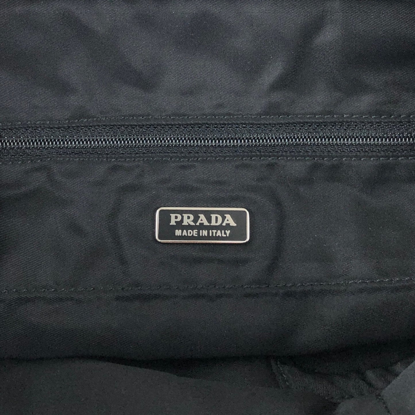 PRADA Tessuto Triangle Logo Handbag Black Vintage 5ujtgr