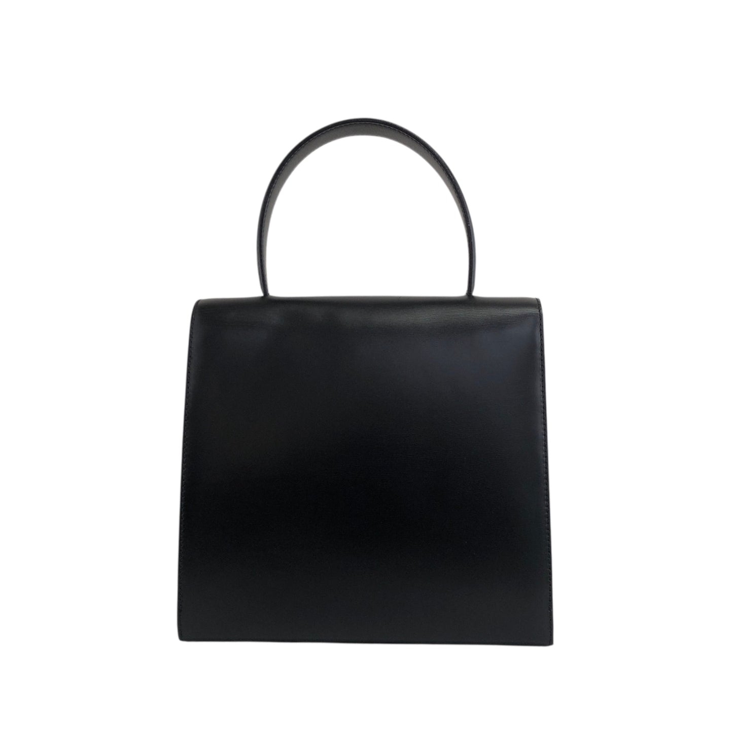 CELINE Horse Bit Top Handle Handbag Black Vintage zbgk75