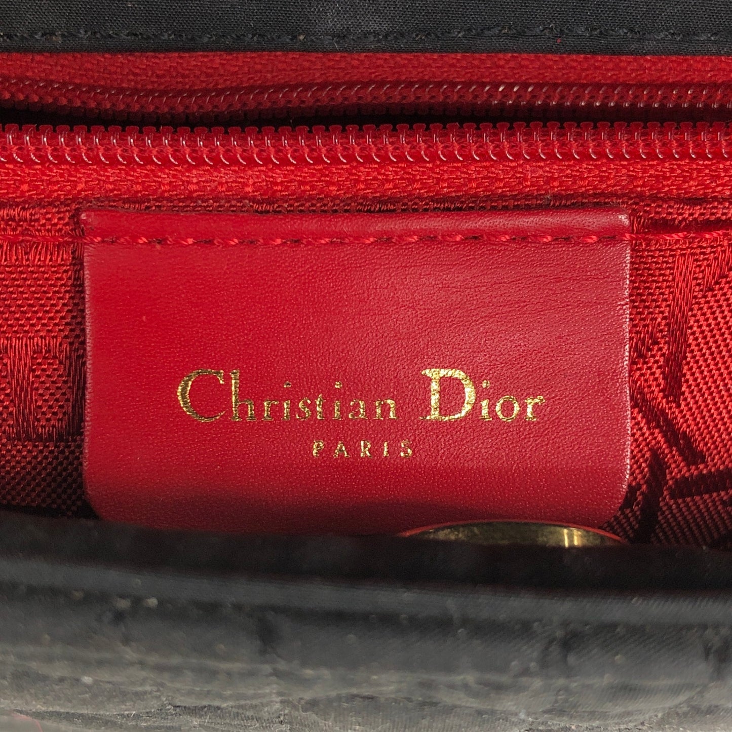 Christian Dior Cannage Logo Charm Shoulder bag Black Vintage jbwgb7