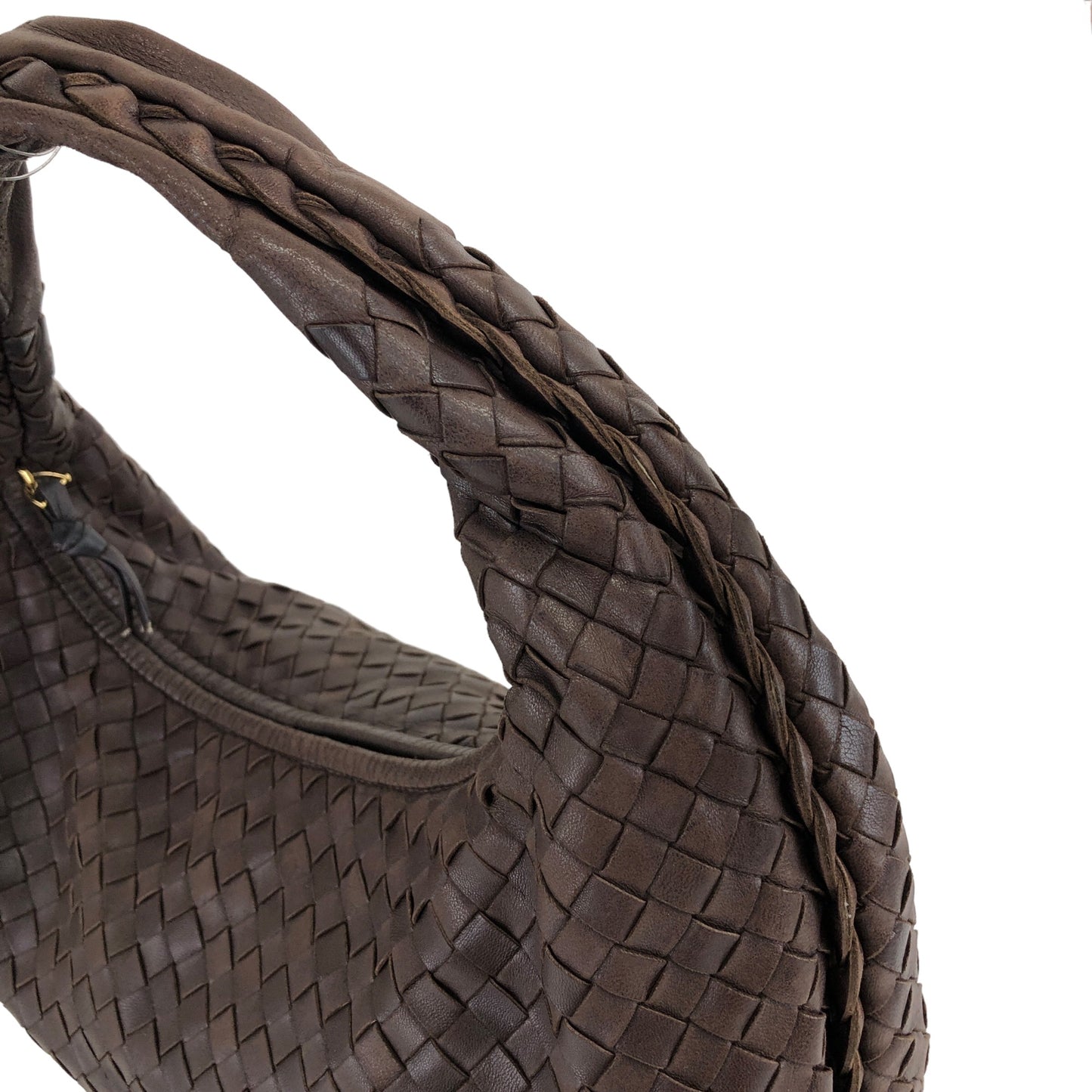 Bottega Veneta Intrecciato Hobobag Handbag Brown Vintage tm87cp