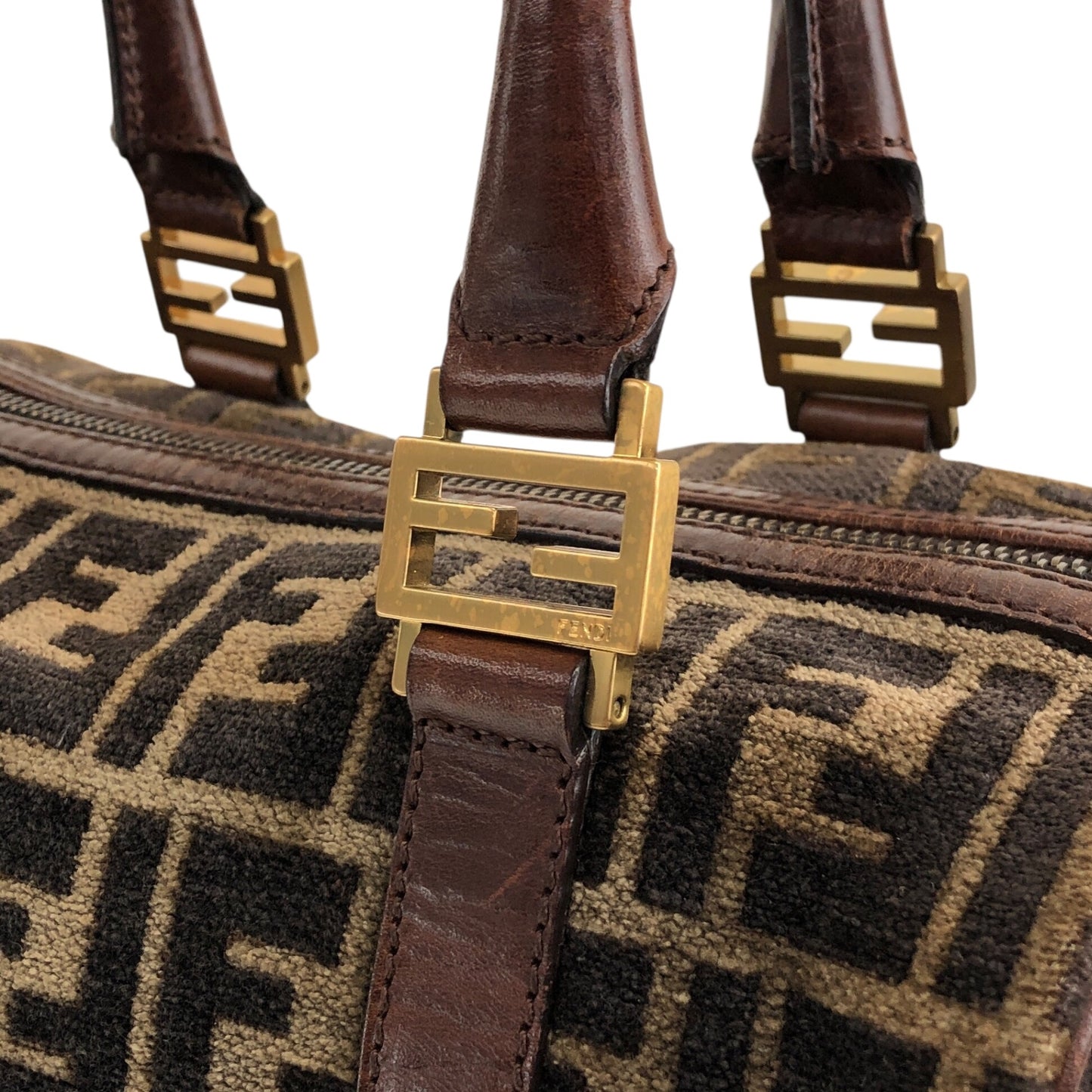 FENDI Zucca Small Boston bag Brown Vintage g7vd3e