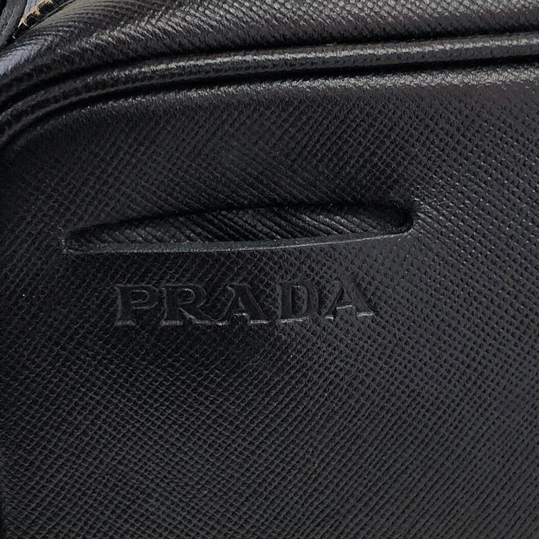 PRADA 標誌壓花單肩包 黑色 復古 c5e8yf