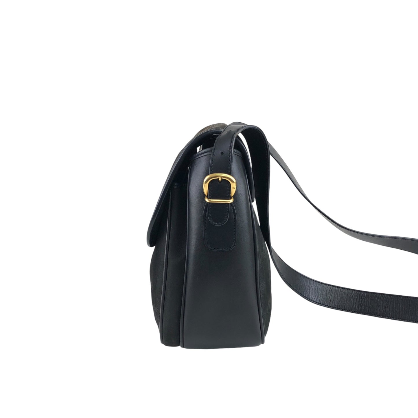 GUCCI Logo Shoulder bag Black Vintage tid77d