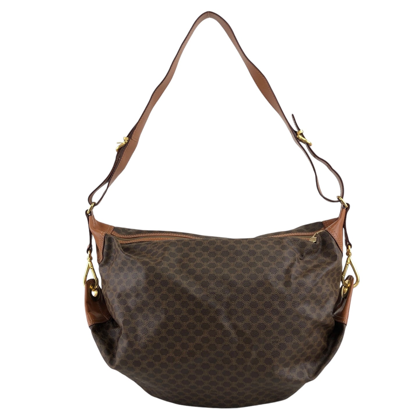 CELINE Macadam Round Shoulder bag Brown Vintage ckh8g4