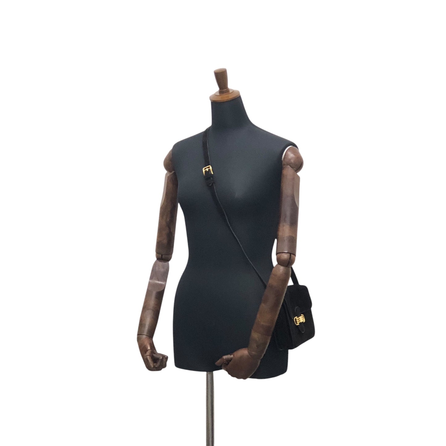 CELINE Horse Bit Shoulder bag Black Vintage yffeiu