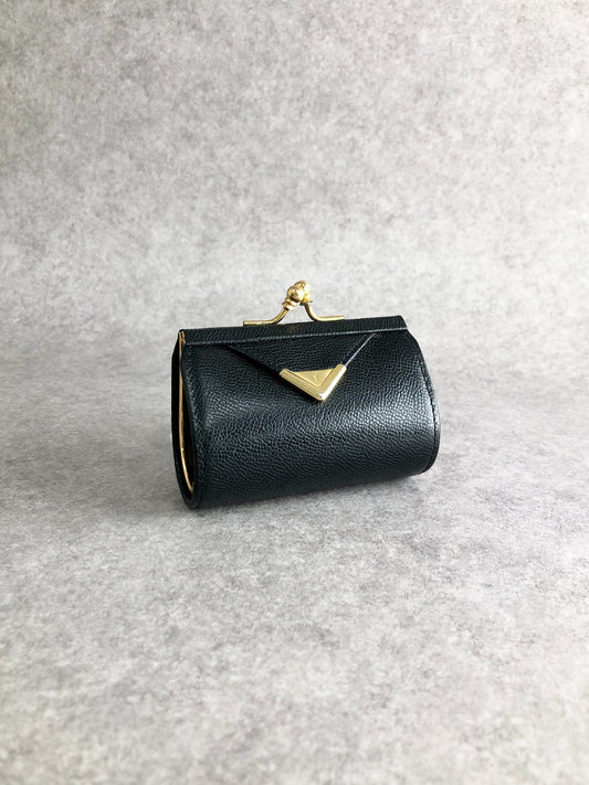 Yves Saint Laurent YSL 標誌金屬扣零錢包黑復古 hvc8nr