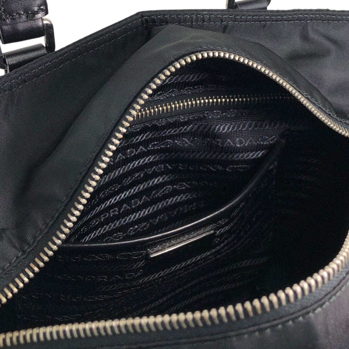 PRADA Tessuto Triangle Logo Two-way Handbag Shoulder bag Black Vintage xd7tr6