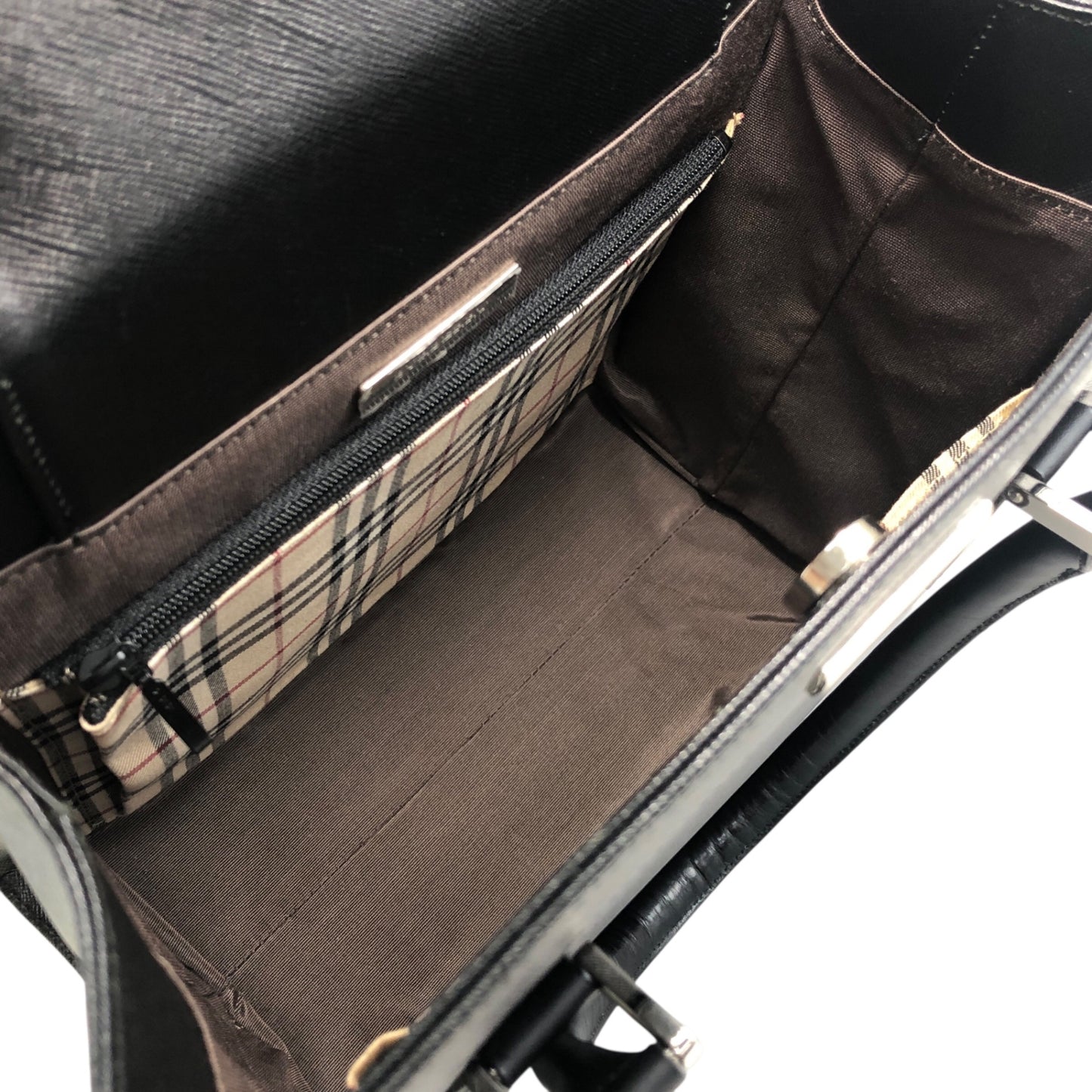BURBERRY Logo Handbag Black Vintage yej8u5
