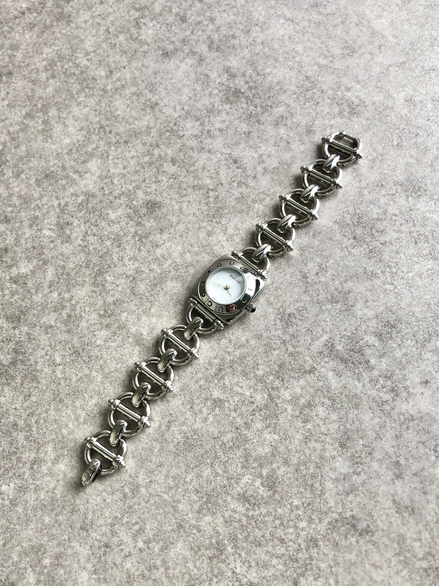 GUCCI Horse Bit Quartz Watch Silver 6400L Vintage 4rd3fu