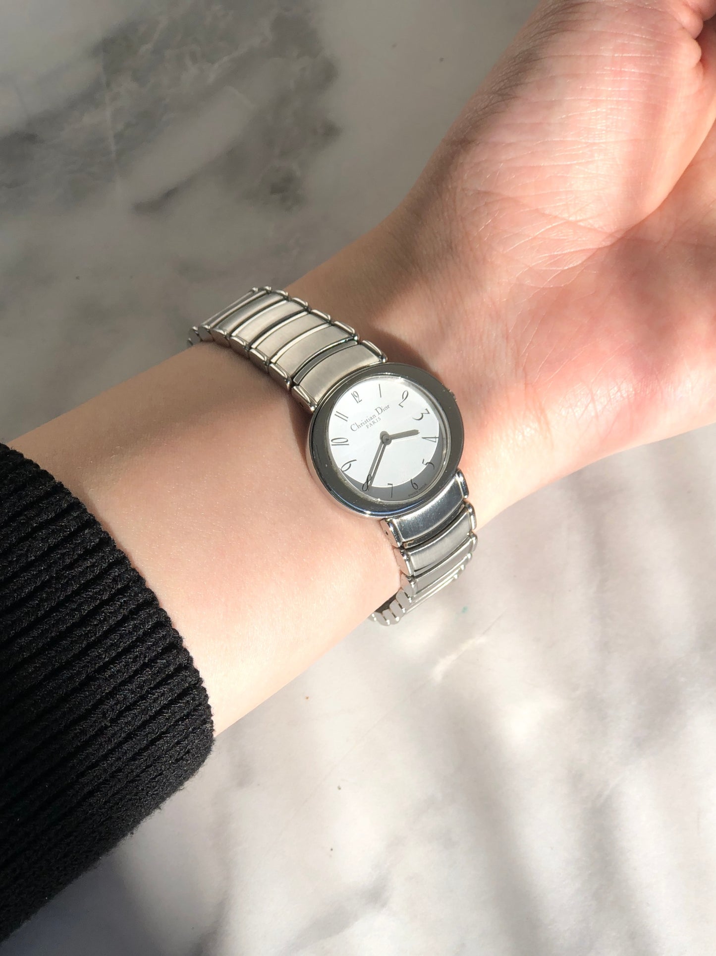 Christian Dior D76-100 石英手錶銀色復古 ex8f3v