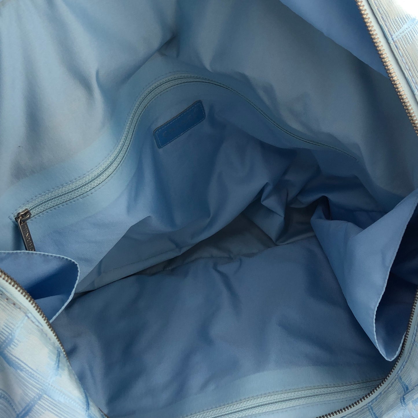 CHANEL New Travel Line Nylon Totebag Light Blue Vintage kmdfg4