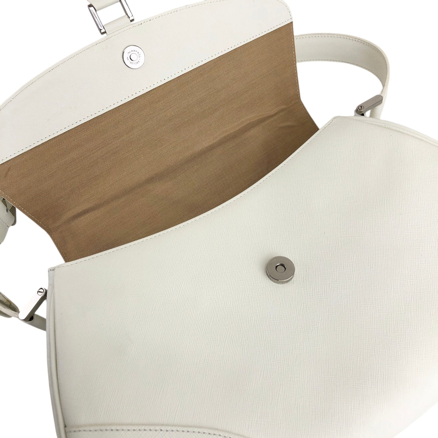 BURBERRY Logo Shoulder bag White Vintage p83cj4