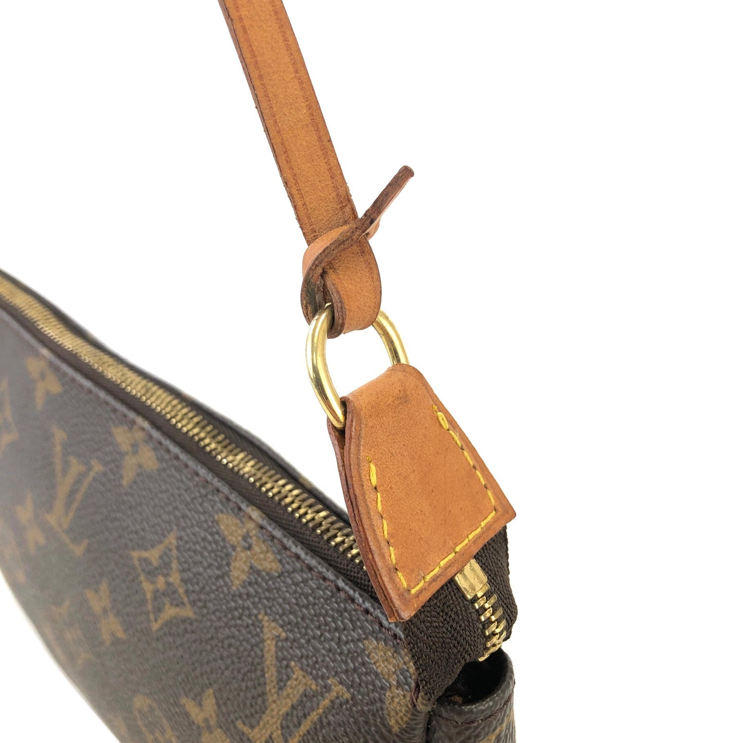 LOUIS VUITTON Monogram Pochette Accessoires Handbag Hobobag Brown Vintage cjun35