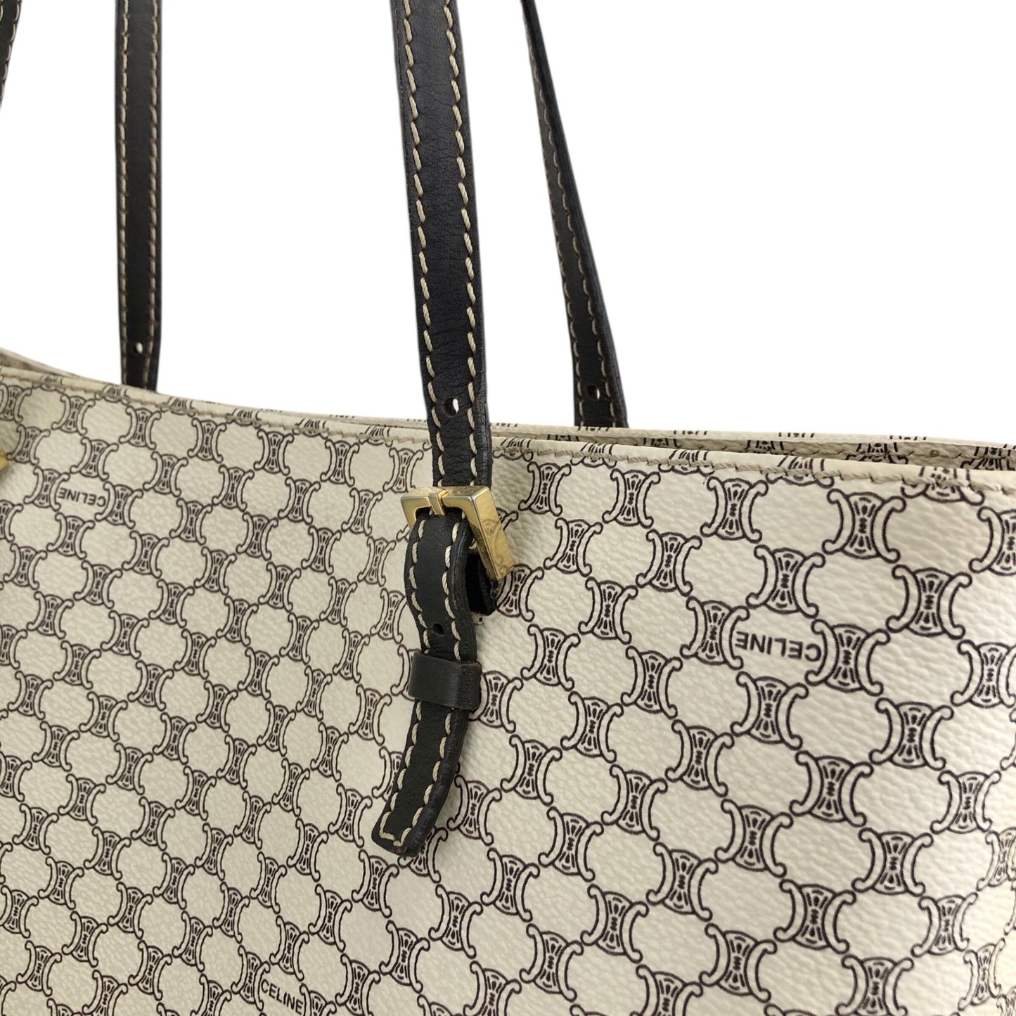 CELINE Macadam Totebag White Vintage 24apda