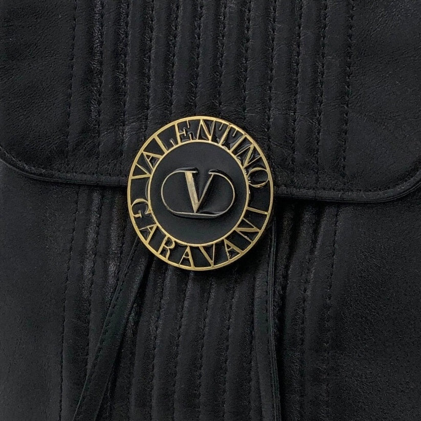 VALENTINO GARAVANI Medal Motif Backpack Black Vintage y7zdsr