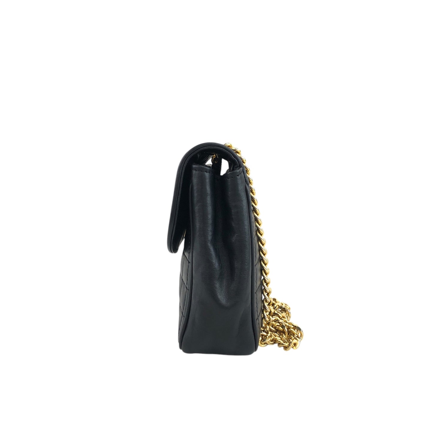 CELINE Emblem Chain Shoulder bag Black Vintage 3nk43u