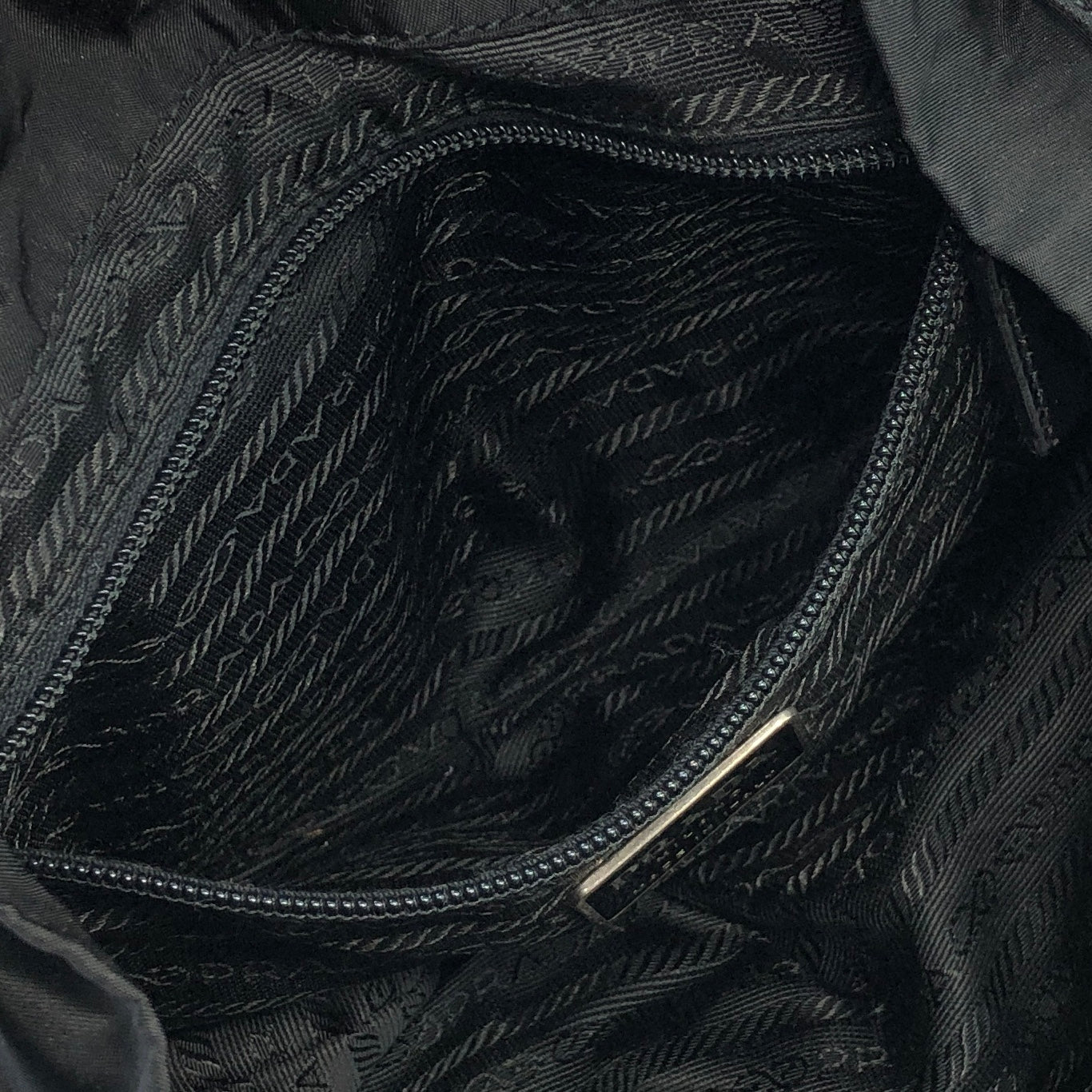 PRADA Triangle Logo Nylon Backpack Black Vintage js64pa