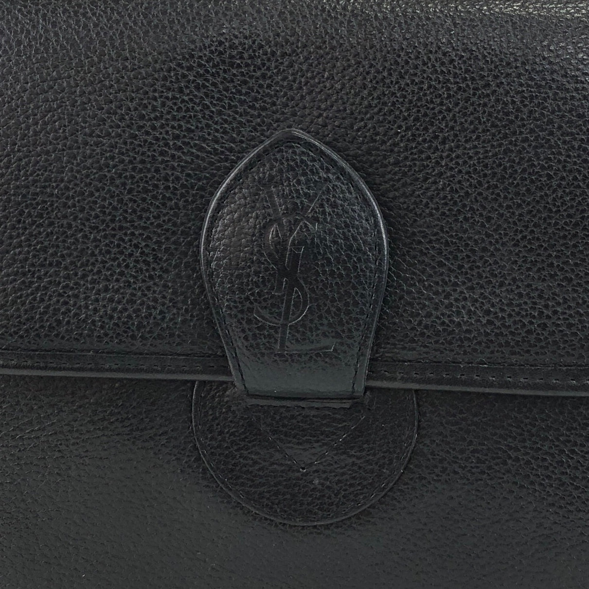 Yves Saint Laurent YSL Logo Shoulder bag Black Vintage 2c23th