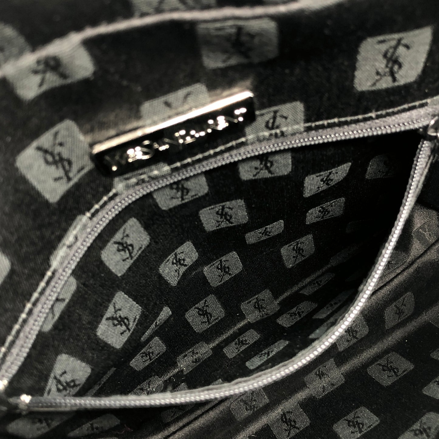 Yves Saint Laurent YSL 標誌肩背包 海軍藍 復古 iav52t